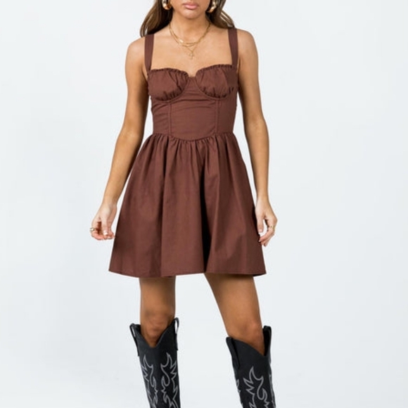 PRINCESS POLLY Brown Women's Dress - Picture 3 of 7